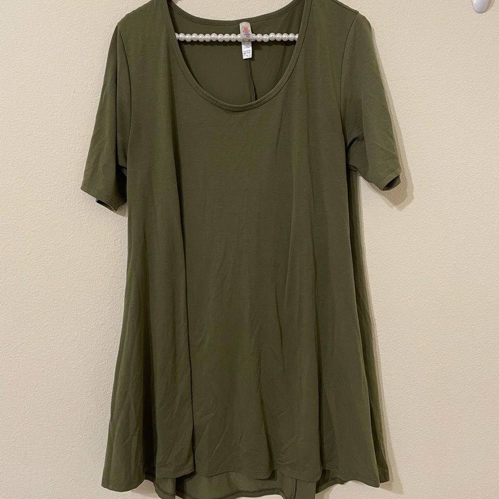 LuLaRoe Shirt Dress, Green, Hits Above the Knee, Cute, Fall, Autumn, Medium, Tee